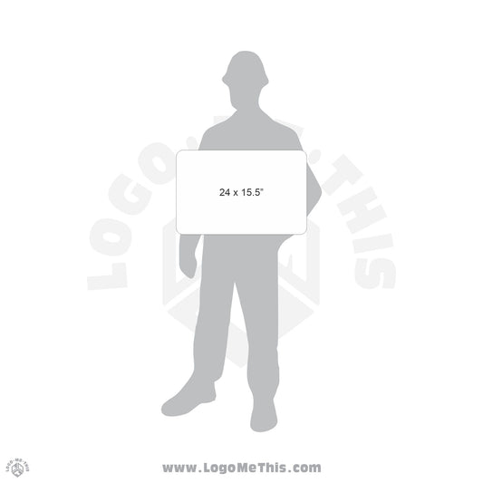This Vehicle Stops at Uncontrolled Railway Crossings 24"x15" Reflective Decal