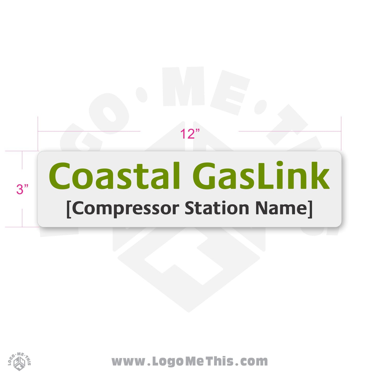 Equipment Decal 3 Sizes - Coastal GasLink - LMT-DNEQU01