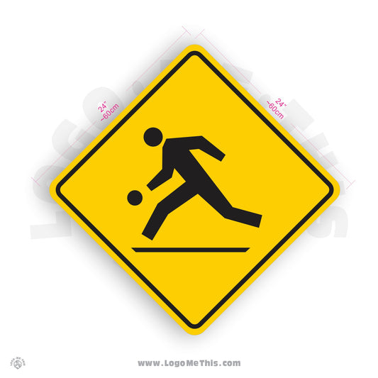 Children at Play, 24x24" Reflective Safety Yellow Aluminum Sign