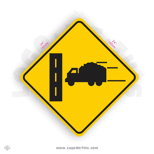 Truck Entrance (Left), 24x24" Reflective Safety Yellow Aluminum Sign