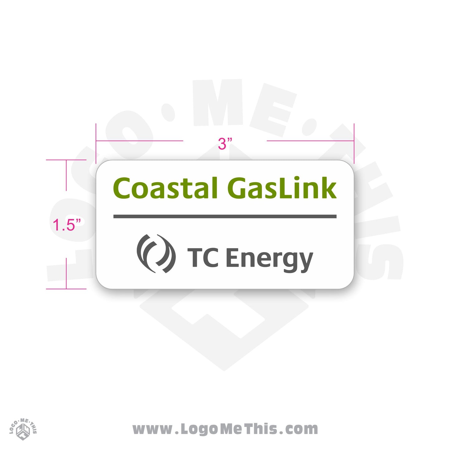 TC Energy Coastal GasLink Hard Hat Decal 3x1.5" LMT-DNHAR01