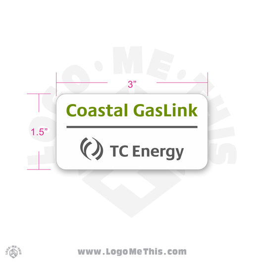 TC Energy Coastal GasLink Hard Hat Decal 3x1.5" LMT-DNHAR01