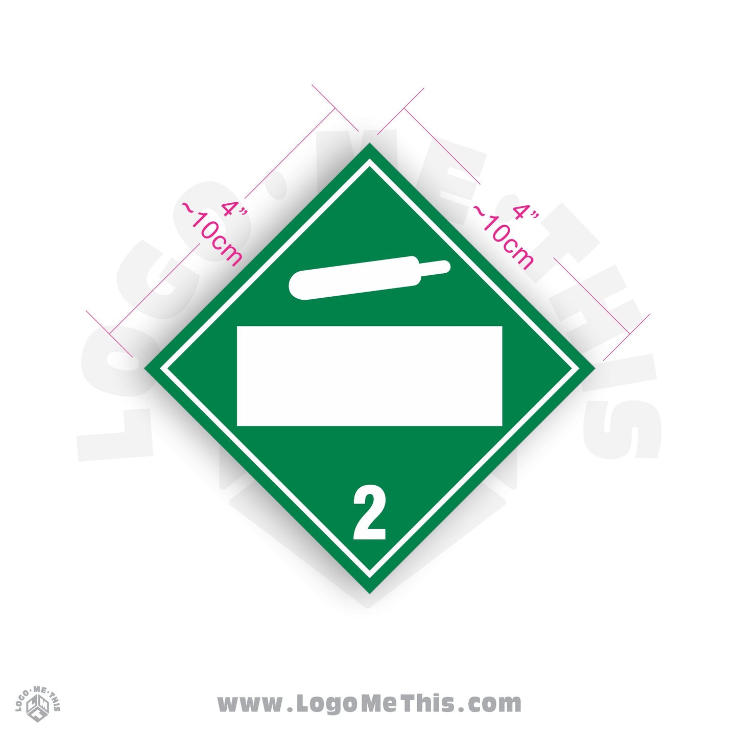 Compressed Gas Class 2 BLANK 4x4" TDG Decal