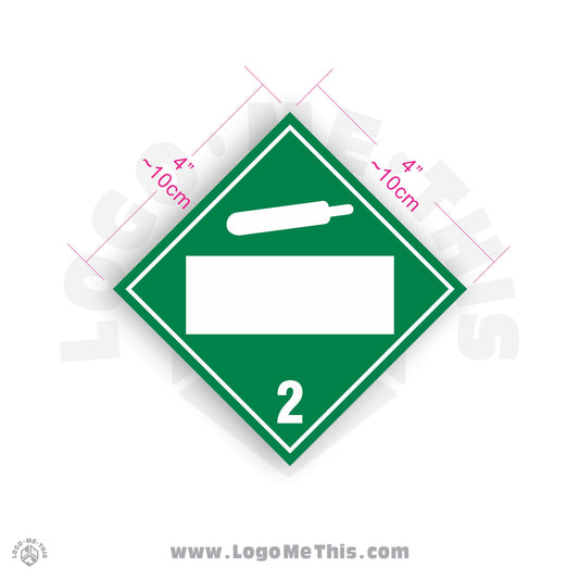 Compressed Gas Class 2 BLANK 4x4" TDG Decal