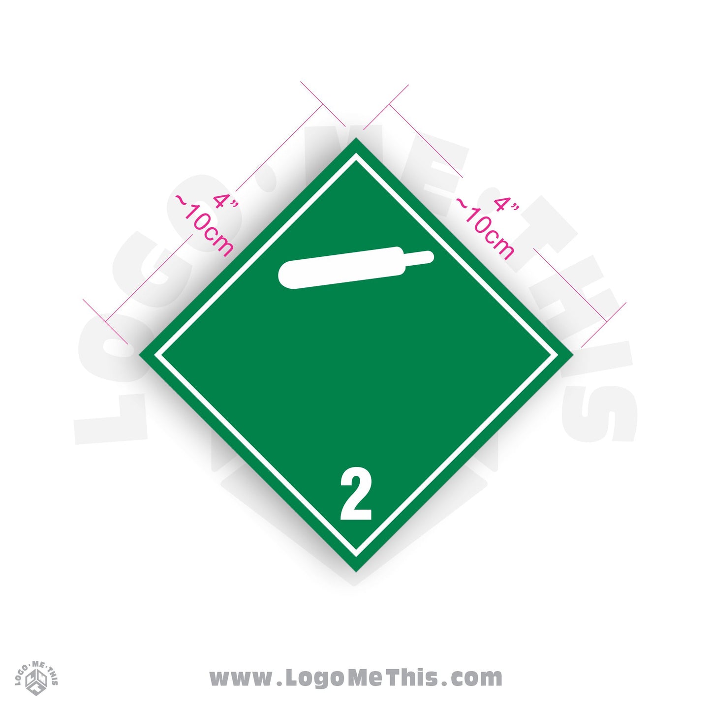 Compressed Gas Class 2 4x4" TDG Decal