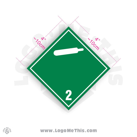 Compressed Gas Class 2 4x4" TDG Decal
