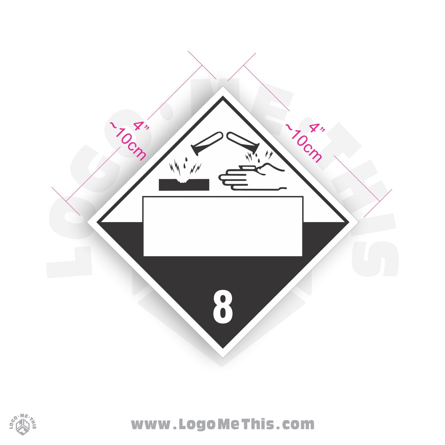 Corrosive Class 8 BLANK 4x4" TDG Decal