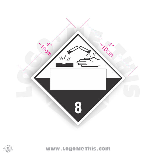 Corrosive Class 8 BLANK 4x4" TDG Decal