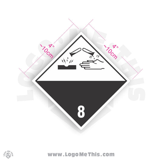 Corrosive Class 8 4x4" TDG Decal