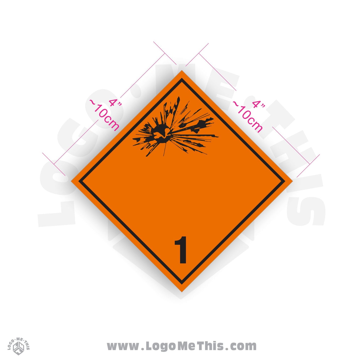 Explosive Class 1 4x4" TDG Decal