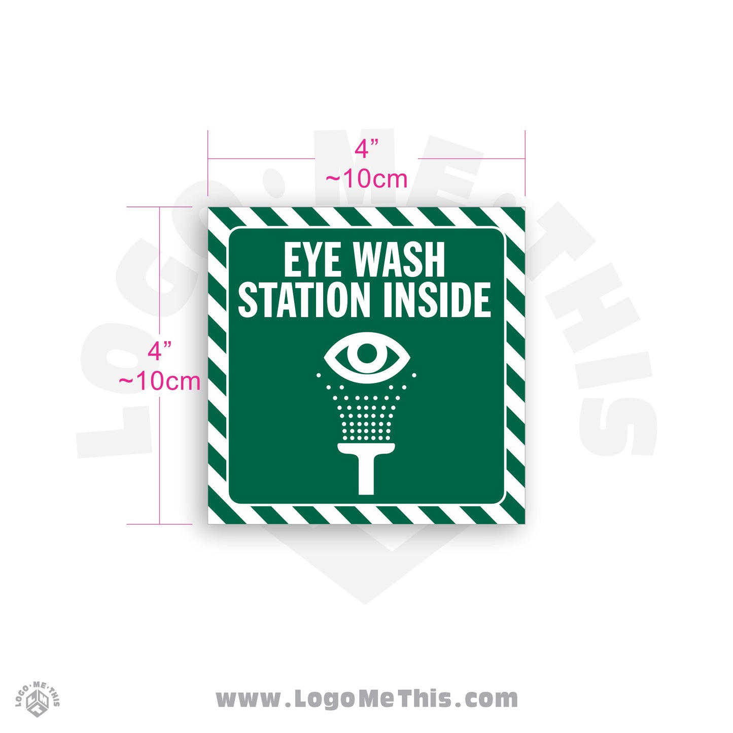 Eye Wash Station Inside 4x4" Decal