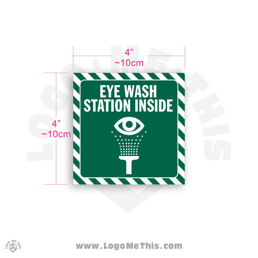 Eye Wash Station Inside 4x4" Decal