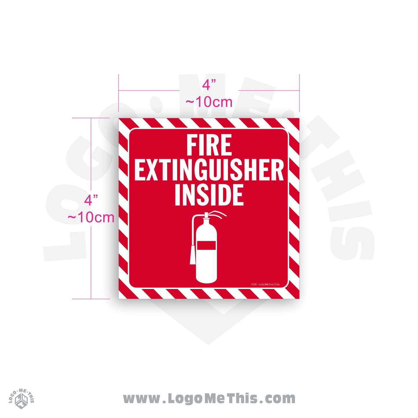 Fire Extinguisher Inside 4x4" Decal