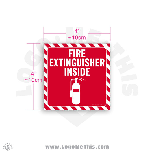 Fire Extinguisher Inside 4x4" Decal