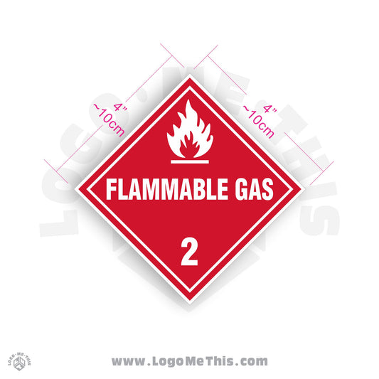 Flammable Gas Class 2 4x4" TDG Decal