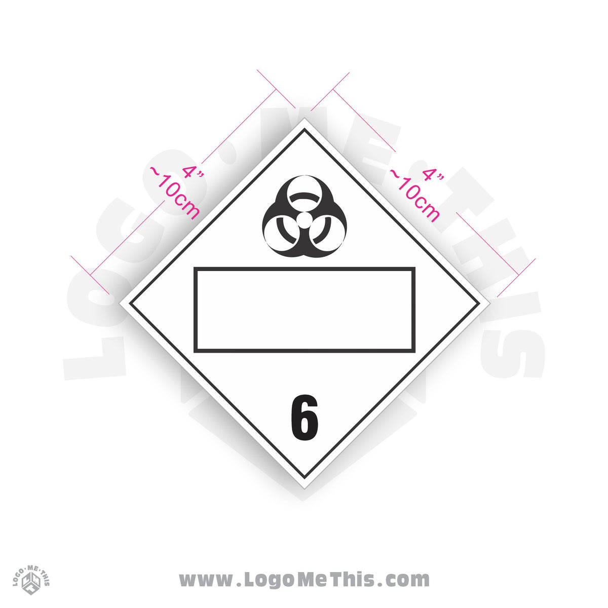 Infectious Substance Class 6 BLANK 4x4" TDG Decal