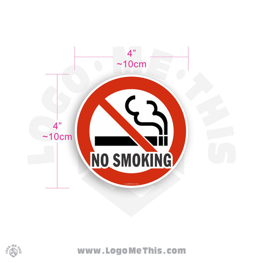 No Smoking 4x4" Decal