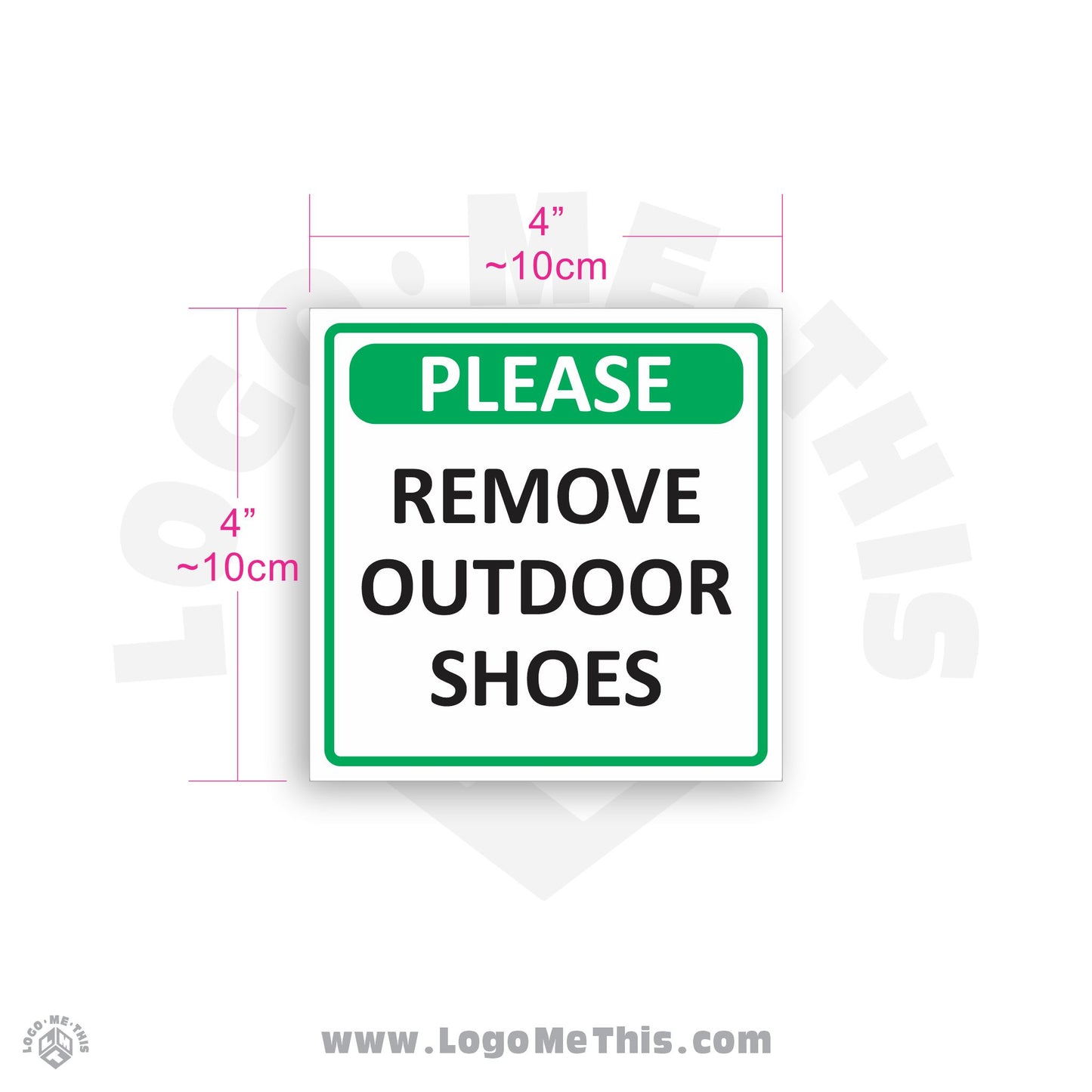 Remove Outside Shoes 4x4" Decal
