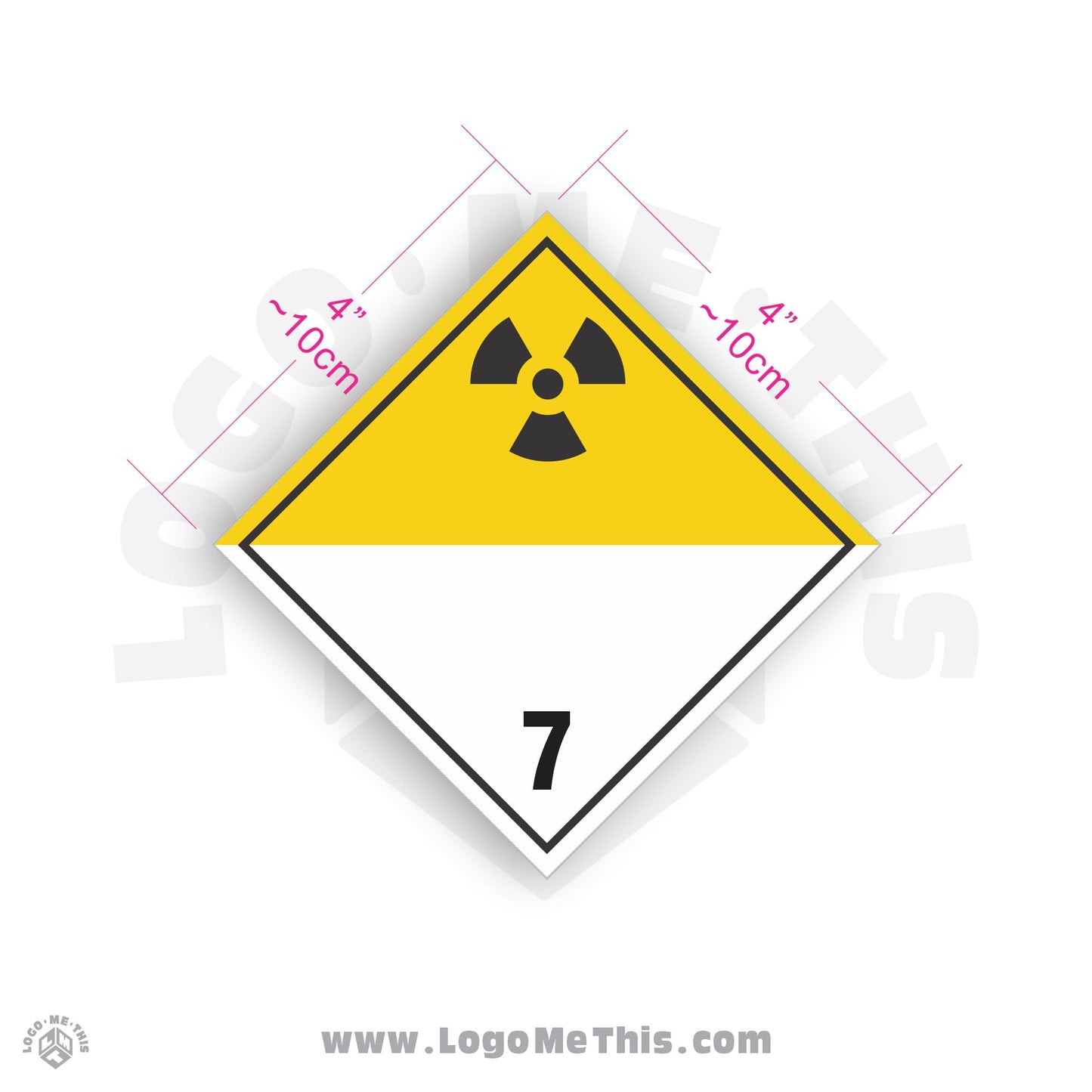 Radioactive Material Class 7 4x4" TDG Decal