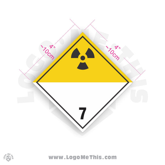 Radioactive Material Class 7 4x4" TDG Decal