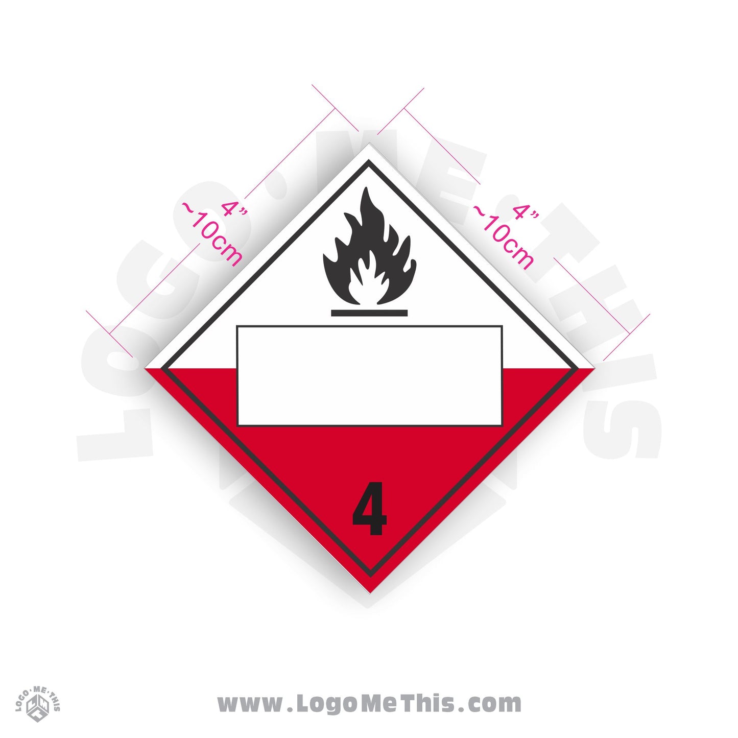 Spontaneous Combustion Class 4 BLANK 4x4" TDG Decal