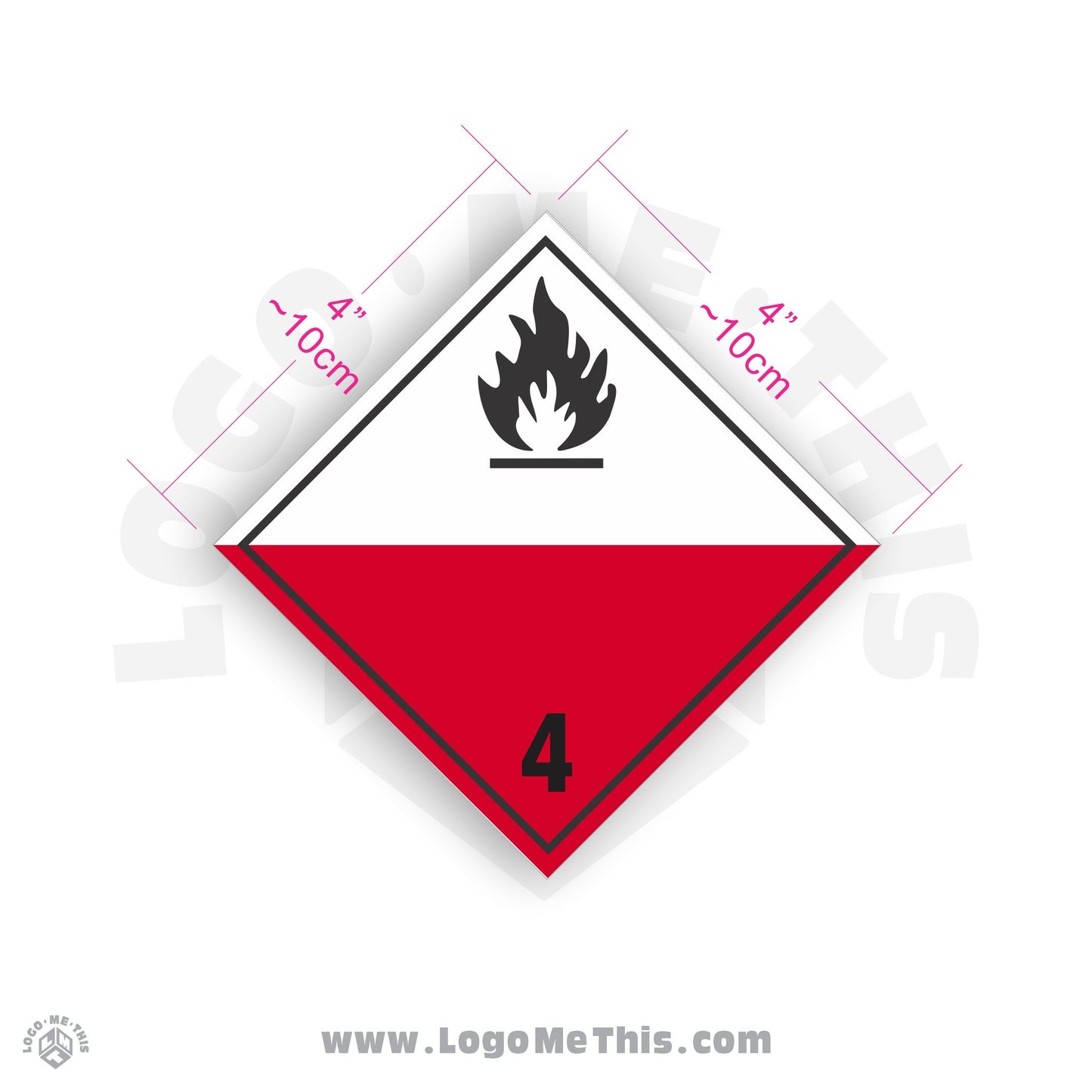 Spontaneous Combustion Class 4 4x4" TDG Decal