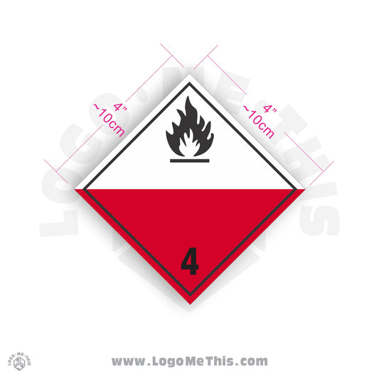 Spontaneous Combustion Class 4 4x4" TDG Decal