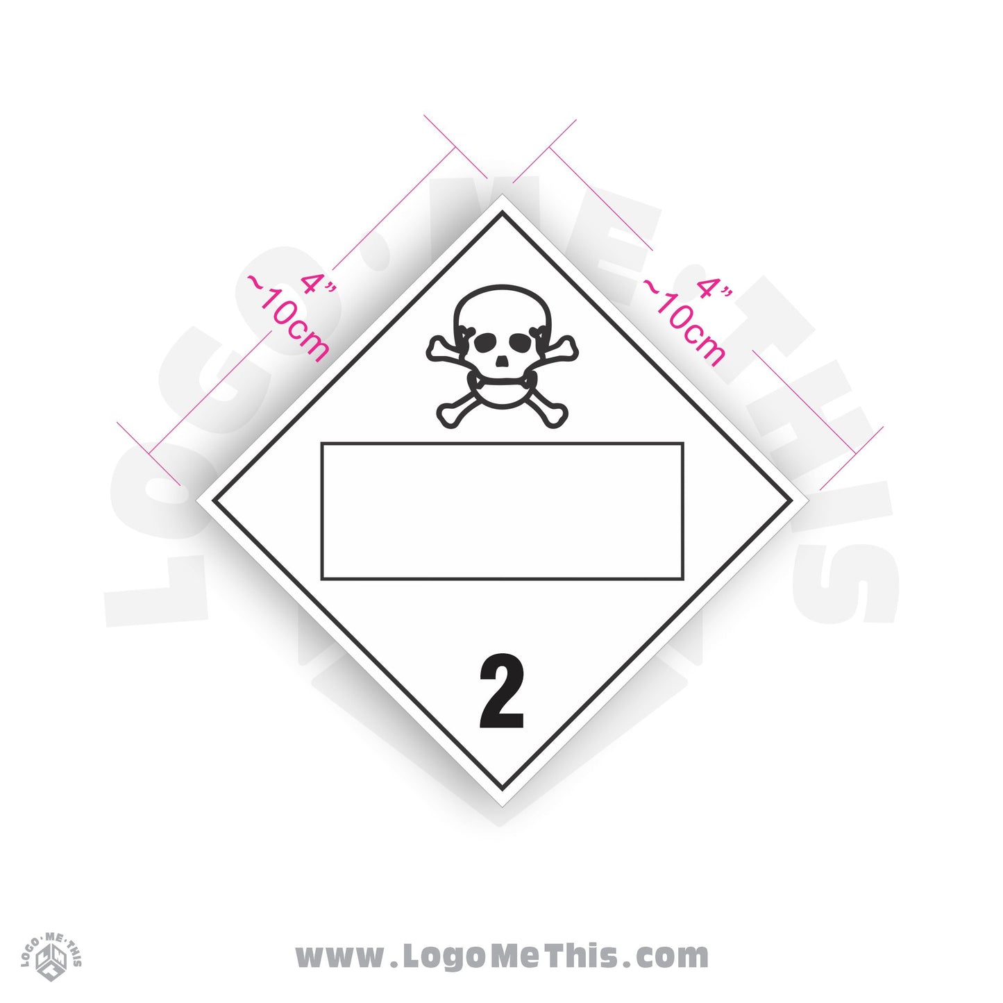 Toxic Gas Class 2 BLANK 4x4" TDG Decal