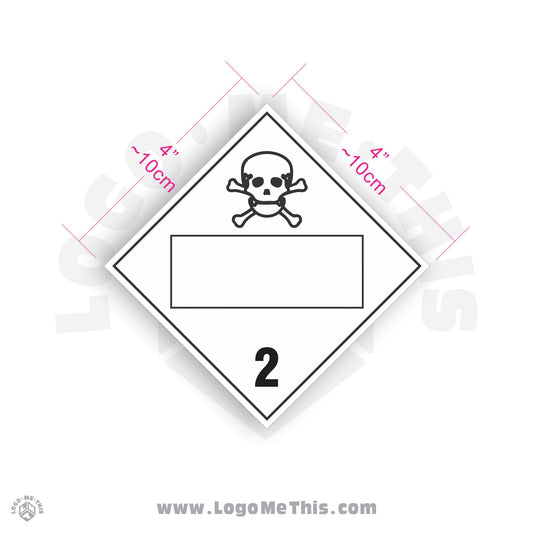 Toxic Gas Class 2 BLANK 4x4" TDG Decal