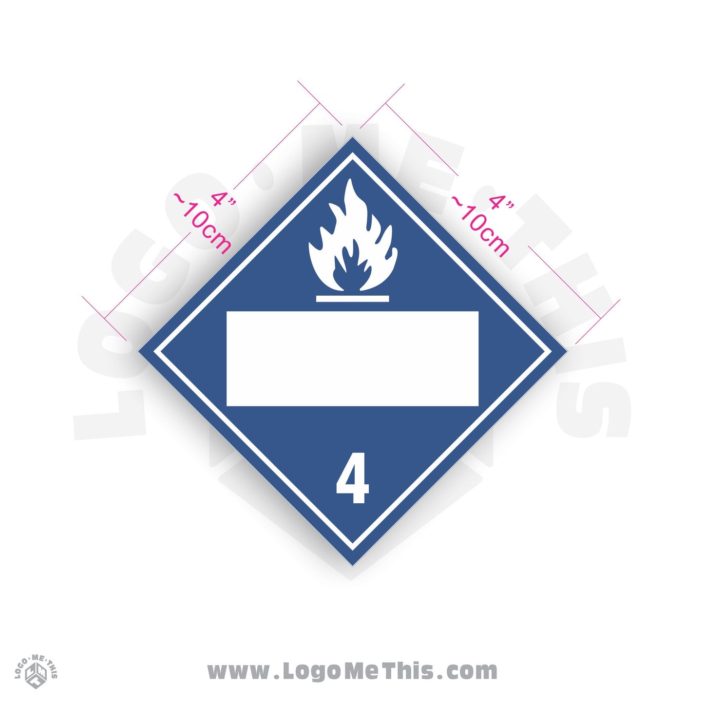 Water Reactive Class 4 BLANK 4x4" TDG Decal