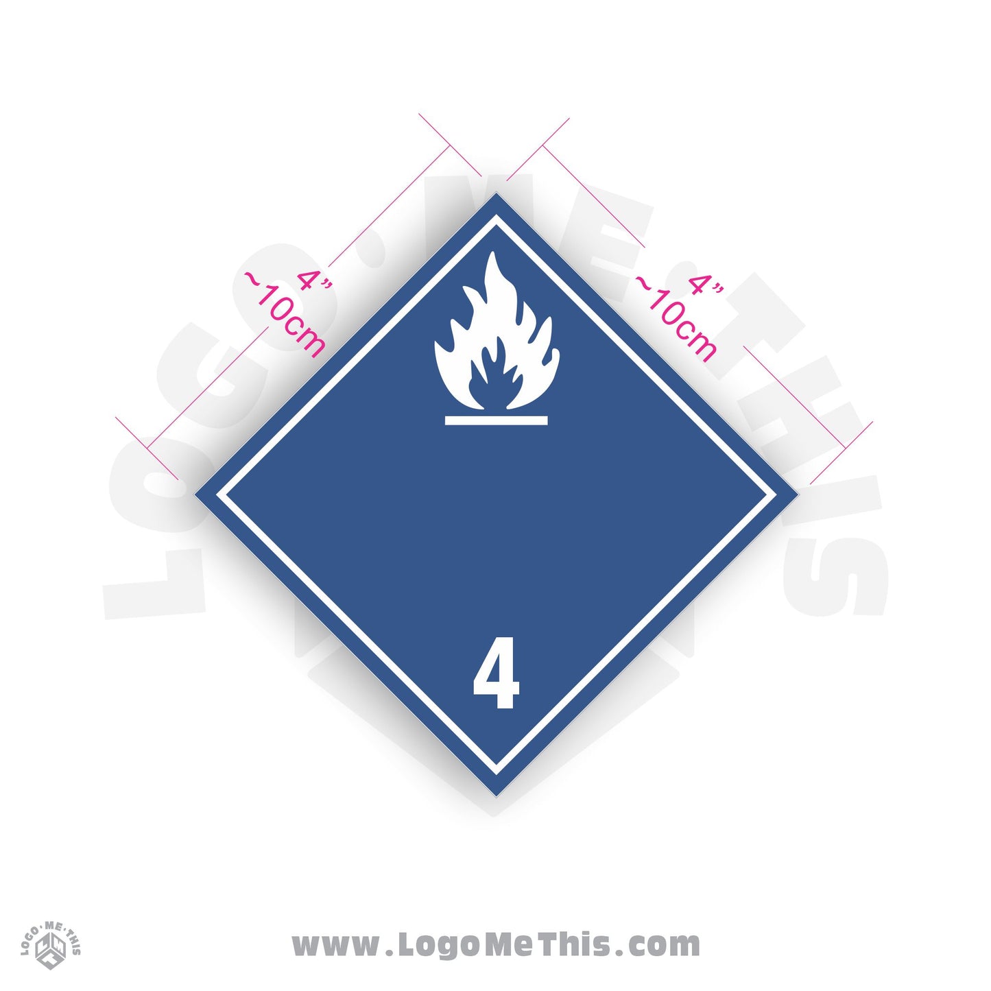 Water Reactive Class 4 4x4" TDG Decal