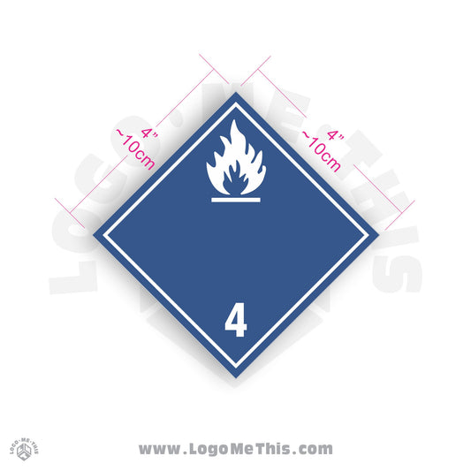 Water Reactive Class 4 4x4" TDG Decal