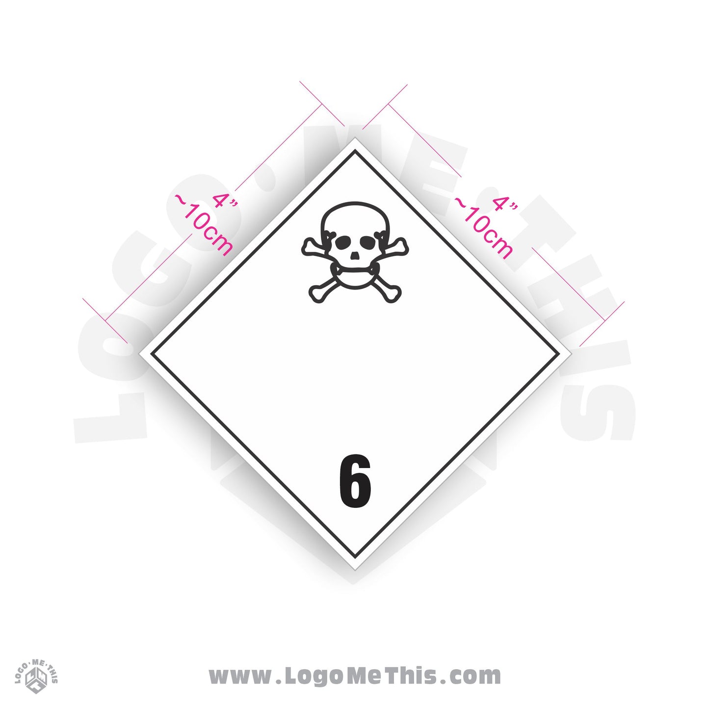 Toxic Substance Class 6 4x4" TDG Decal