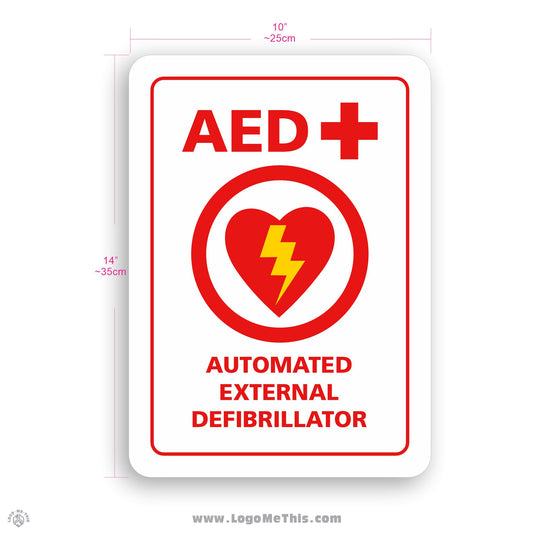 AED Automated External Defibrillator, 10x14" Sign LMT-ANAED01