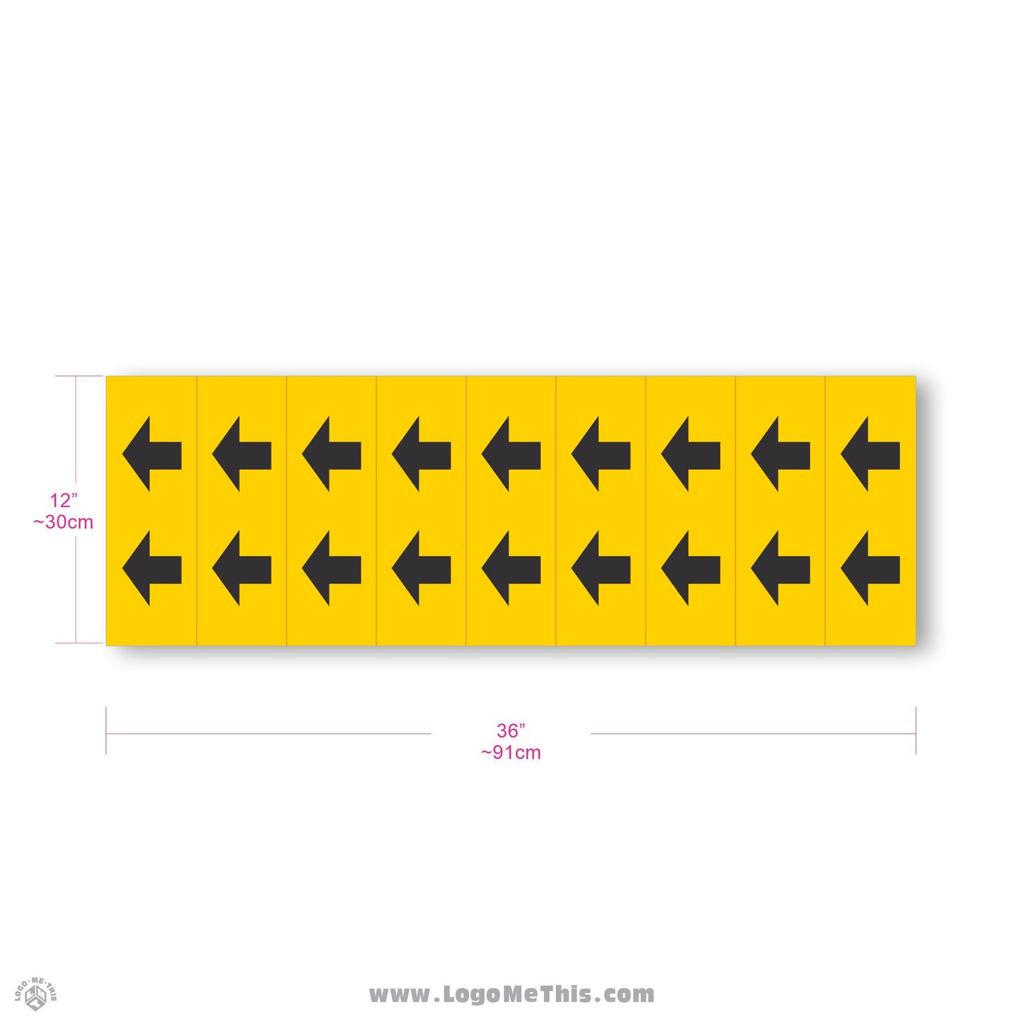 Arrow Yellow 36x12" Decal 05-04-15-5