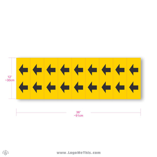 Arrow Yellow 36x12" Decal 05-04-15-5
