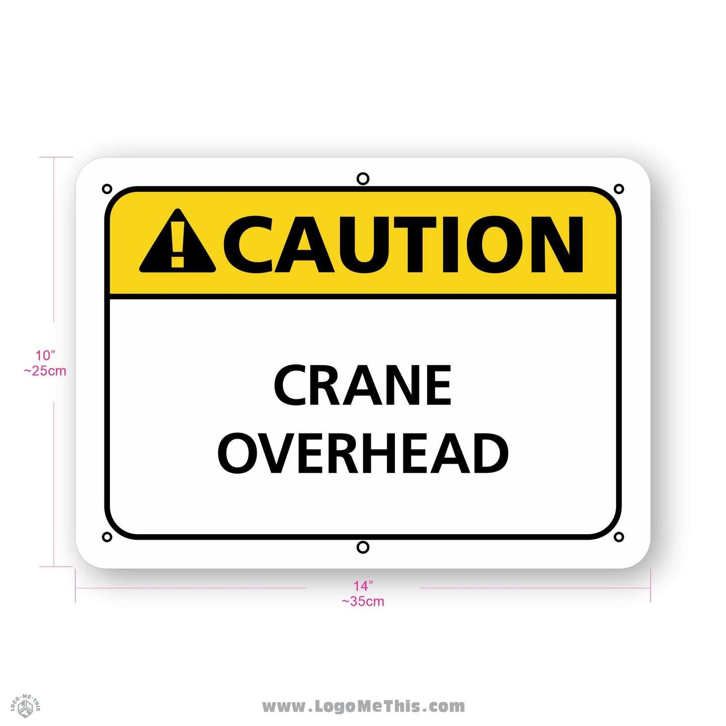 Crane Overhead, 10x14" Caution Sign 02-01-11-1-E