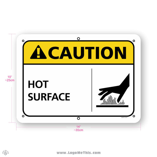 Hot Surface Hazard, 10x14" Caution Sign 02-01-25-1-E