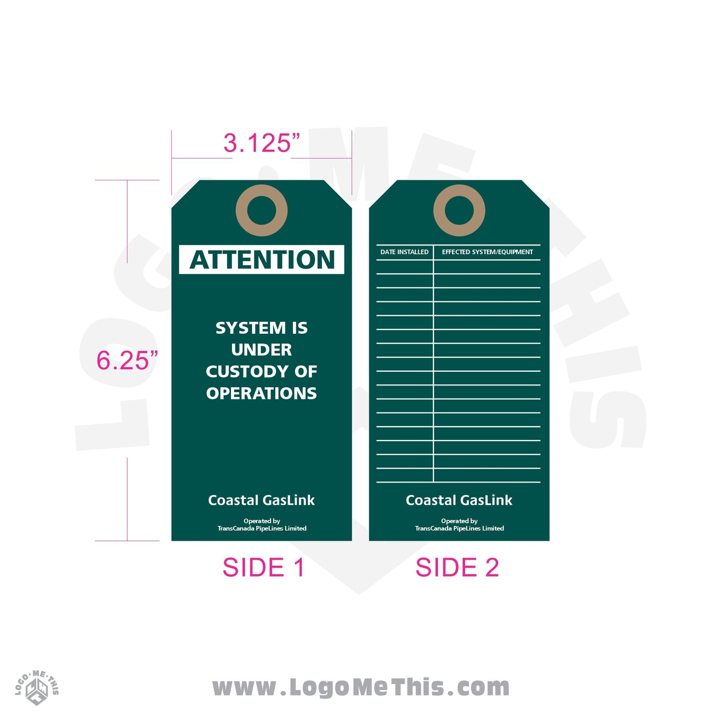 Custody Tag - 5 Tag Bundle 06-02-12-1-E