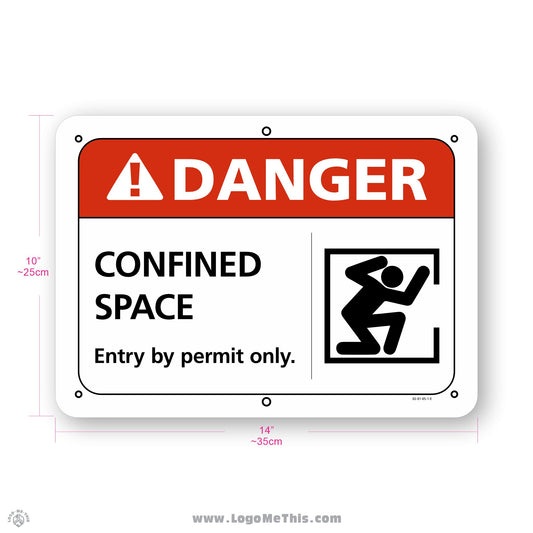 Check Confined Space Entry By Permit Only, 10x14" Danger Sign 02-01-05-1-E