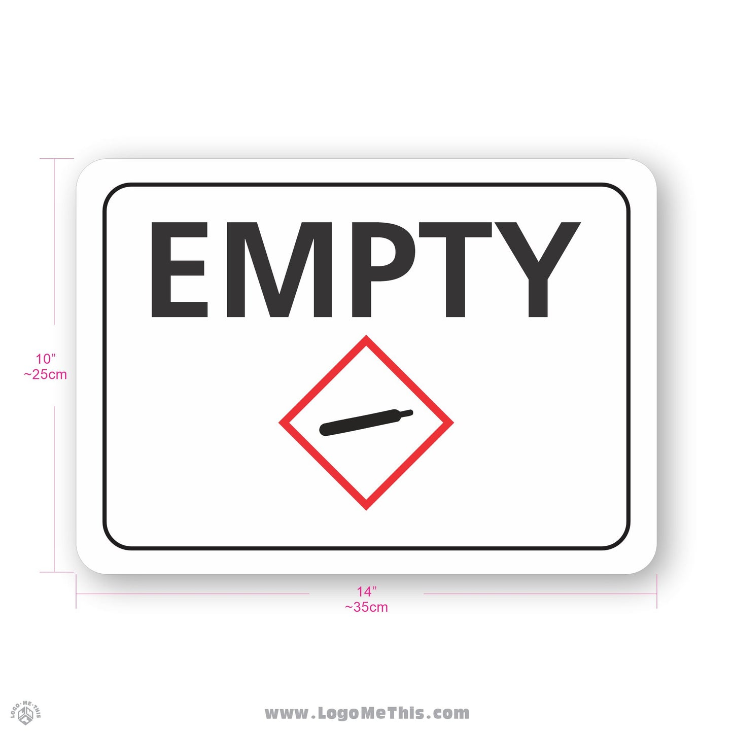 EMPTY Cylinder (Nitrogen) Storage, 10x14" Sign 04-01-12-1-E