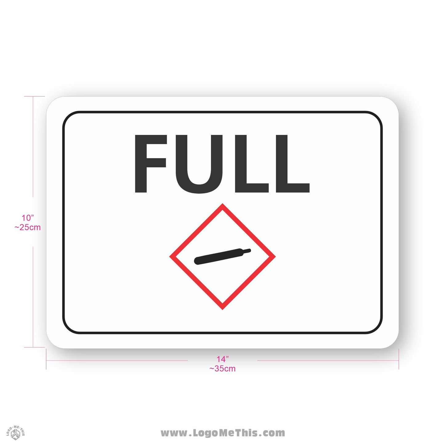 FULL Cylinder (Nitrogen) Storage, 10x14" Sign 04-01-13-1-E
