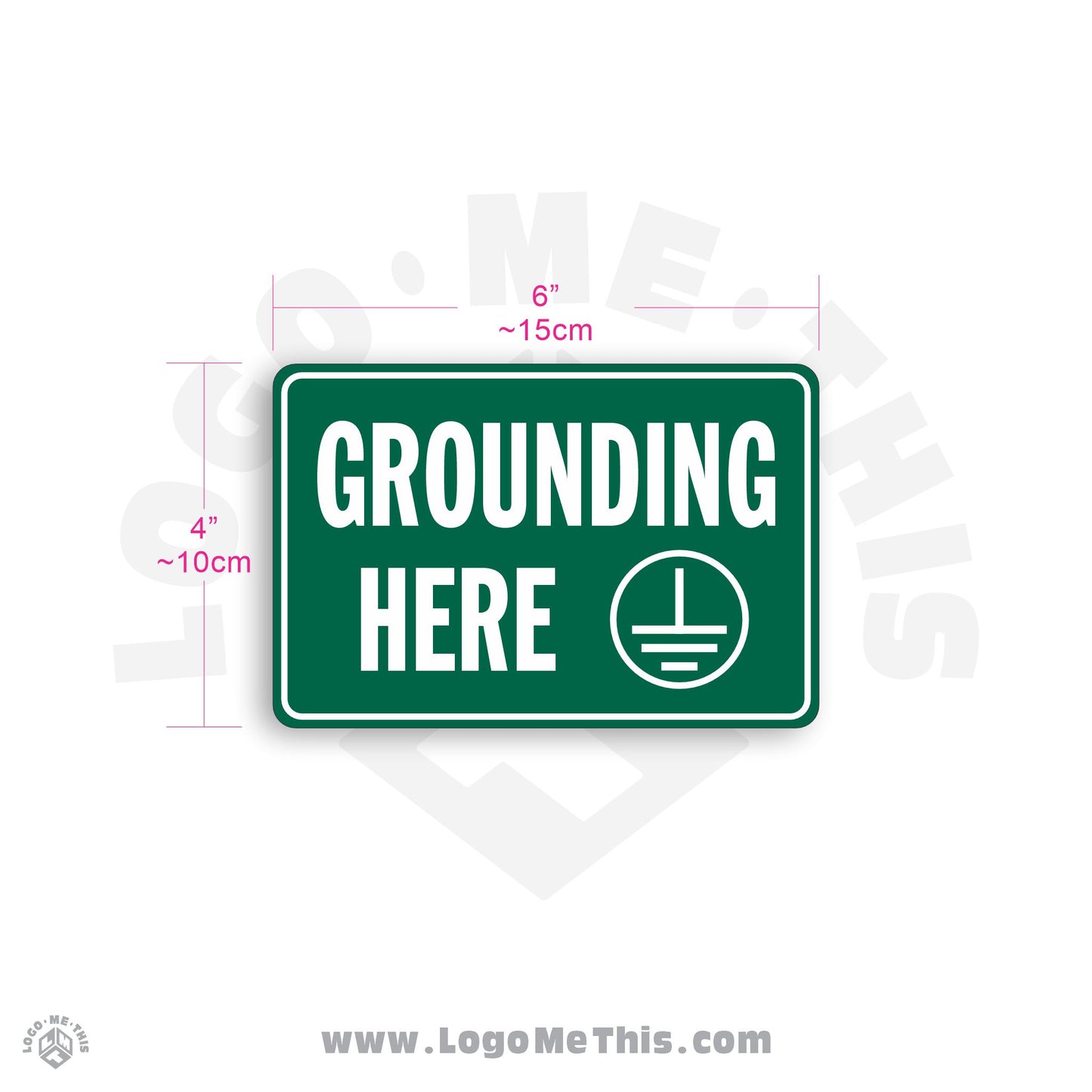 Grounding Here 6x4" Decal
