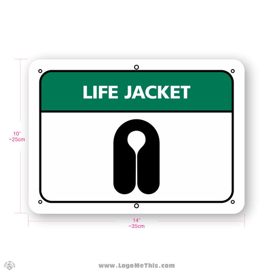 Life Jacket, 10x14" Sign 02-02-11-1-E