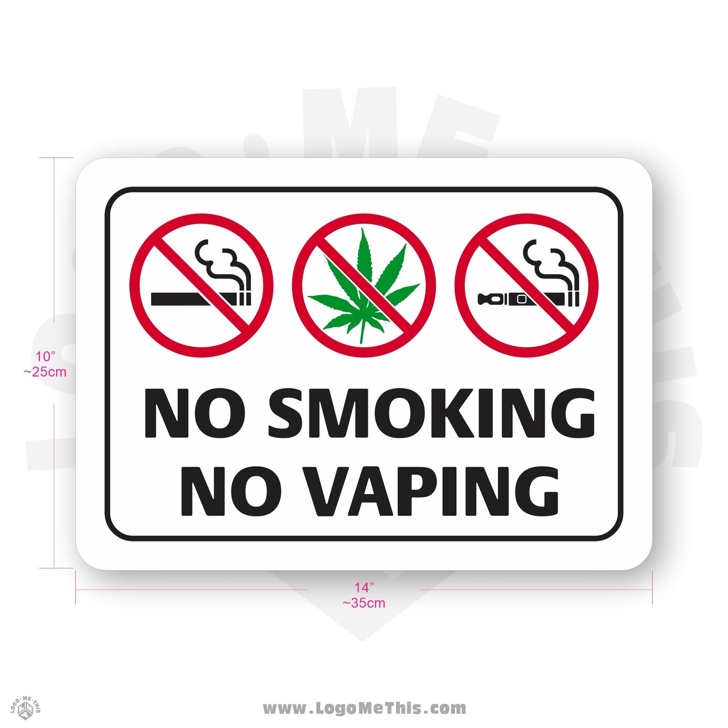 No Smoking No Vaping, 10x14" Sign