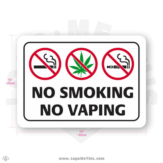 No Smoking No Vaping, 10x14" Sign