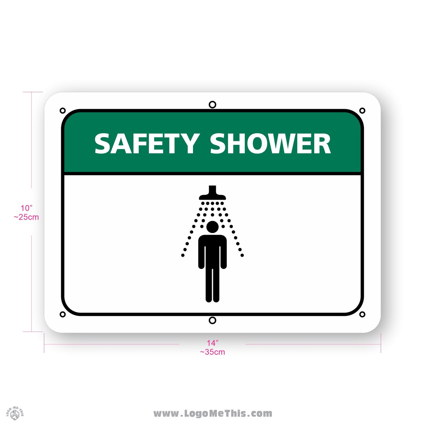 Safety Shower, 10x14" Sign 02-02-14-1-E